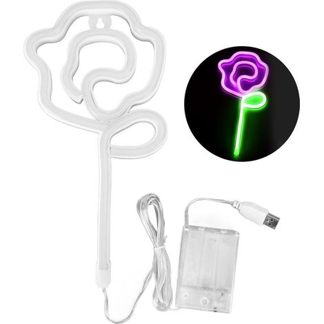 Lights neon Style fleur of Pink, proposition of saint-valentin, stage of confession of wedding, decoration of the home, green clear (1/5)