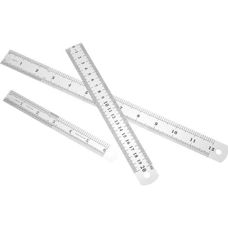 Règles en acier inoxydable 3 parties avec double échelle (1/5)