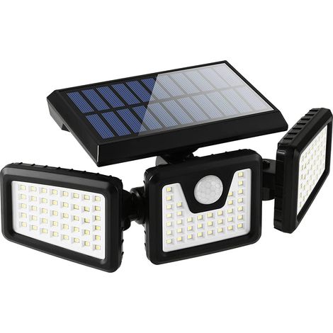 Projecteur solaire d'extérieur FLOWood, 118 LED, avec détecteur de mouvement PIR, étanche IP65, orientable à 360°, idéal pour garage, jardin, entrée, mur ou allée. Lot de 1. (1/5)