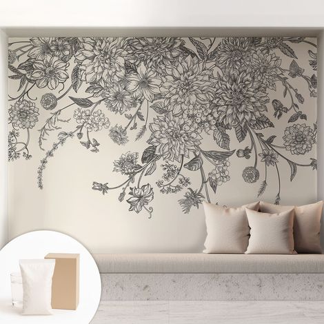 Papier peint intissé décoratif avec motifs pour salon et chambre a motif - Colle incluse gratuite Motif floral 208x146 cm (1/5)
