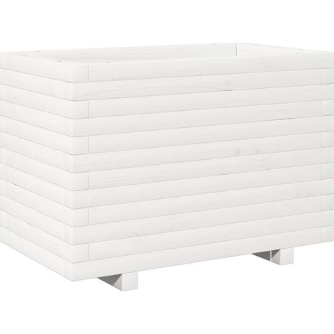Maison Exclusive - Jardinière blanc 70x40x49,5 cm bois de pin massif