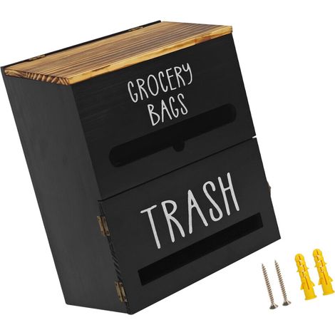 Organisateurs de sacs poubelles muraux pratiques fabriqués-Noir