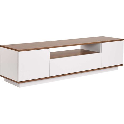 Porta TV in legno "Veramont" - 180 x 44 x 44 cm - Marrone scuro