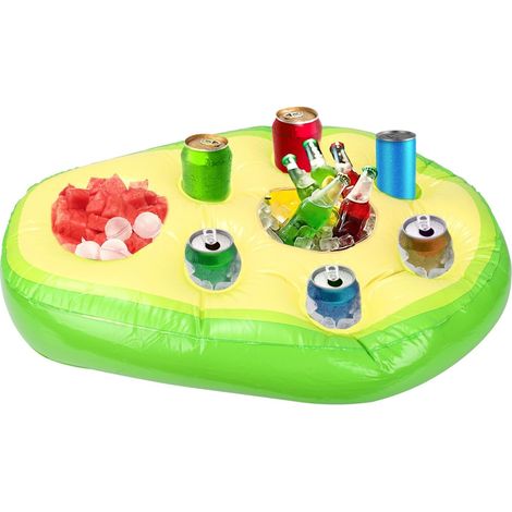 Porte-Gobelet Flottant pour Piscine, Plateau Table Gonflable en Forme d'Avocat Amusant avec 8 Emplacements Gobelets Intégrés Accessoires pour Jacuzzi et Piscine Fêtes d'Été Adultes (1/5)