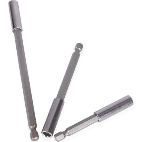 Porte-embouts magnétique à tige hexagonale 1/4", rallonge pour tournevis, 60 mm/100 mm/150 mm, lot de 3 (1/5)