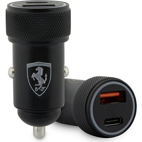 Chargeur de voiture Ferrari Power Delivery 20 W à charge rapide, noir