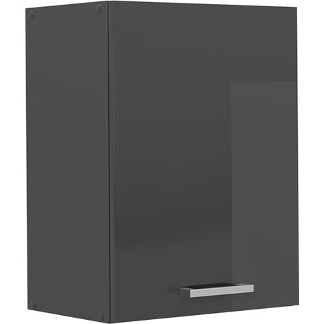 Pensile da cucina R-Line, Antracite lucido, 45 cm, Vicco