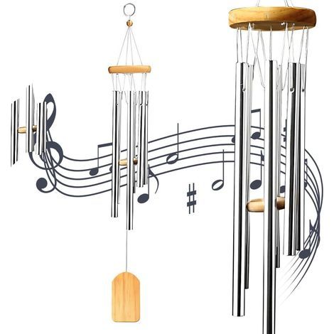 Carillon éolien, cloches musicales artisanales en bois, pendule pour la décoration extérieure du jardin et de la maison, cadeau (1/5)