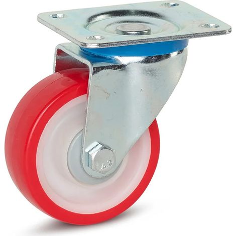 Roulette pivotante - MESO - PU - Platine - 100mm - 180kg
