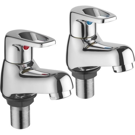 Mira Assist Lever Basin Pillar Taps Chrome Commercial Utility Taps - 1 ...