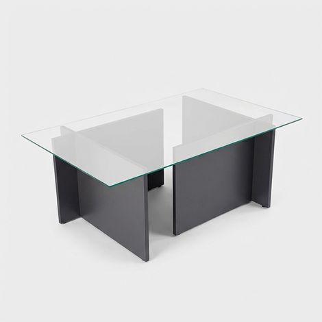 Couchtisch mit Glasplatte L105 cm - NOAH