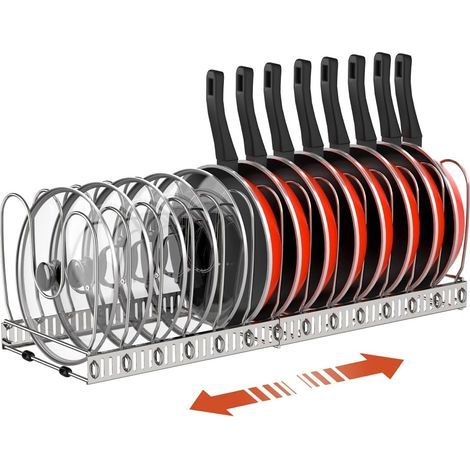1 Range Couvercle, 14 Compartiments Réglables, Acier Inoxydable, Organisateur Cuisine, Pour Tiroir