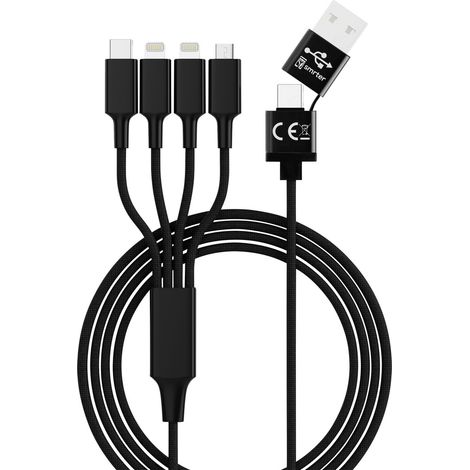 Smrter USB-Ladekabel   USB-A Stecker, USB-C® Stecker, Apple Lightning Stecker, Apple Lightning Steck (1/3)