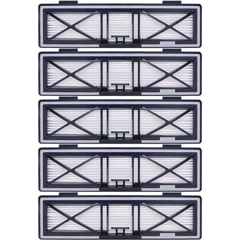 Pack of 5 grey replacement filters compatible with Neato D10, D9, D8, D7, D6, D5, D4, D3 robotic vacuum cleaners (1/5)