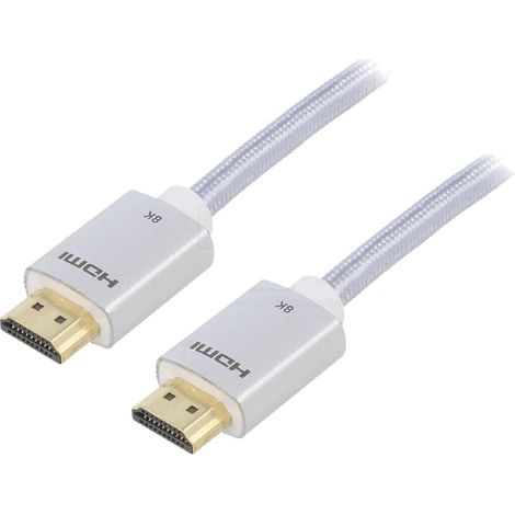 Cable HDMI 2.1 male des deux cotes 3m argent