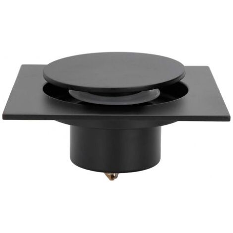 Drain de douche, salle de bain carrée, drain de sol anti-odeur en acier inoxydable pour cuisine salle de bain garage sous-sol toilette 10 x 10 cm (drain de sol noir) (1/5)
