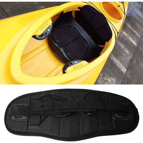 Siège de kayak réglable avec dossier antidérapant et coussin confortable noir (1/5)
