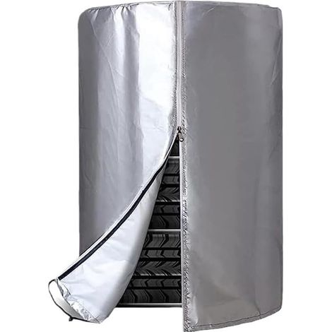 Fundas grandes neumáticos, Fundas impermeables 420D solar interiores exteriores, Aptas 4 neumáticos (diámetroaltura: 73110 Color blanco, 110 cm (1/5)