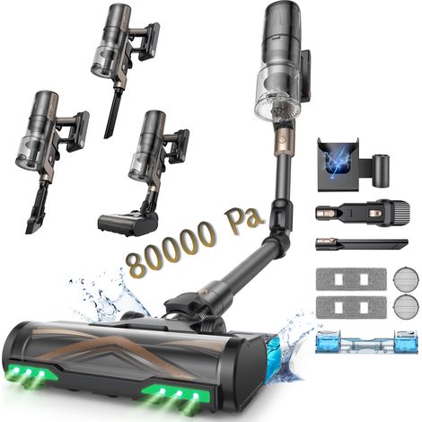 Aspirateur Balai Proscenic P2O - 80KPA/180AW - 70 Minutes d'autonomie - Grande poubelle 1.5L - Puissance d'aspiration auto-réglable - Twin GreenEye™