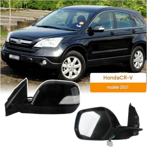 Rétroviseur extérieur complet pour Honda CR-V 2007 2008 2009 2010 2011 Version 9 fils, réglage électrique, clignotant intégré, carter noir brillant plastique ABS, miroir plan, pièce remplacement orig (1/4)