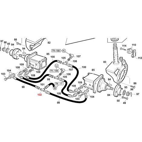Adattatore a 3 vie M1/4 TI05040404 TURBO1 ORIGINALE GIANNI FERRARI 00.41.00.0901