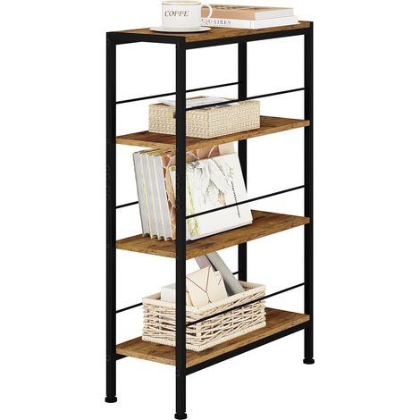 Woltu – Étagère de rangement étroite 4 niveaux en MDF et métal – Dimensions 50x20x78 cm – Capacité 60 kg – Surface lisse hydrofuge