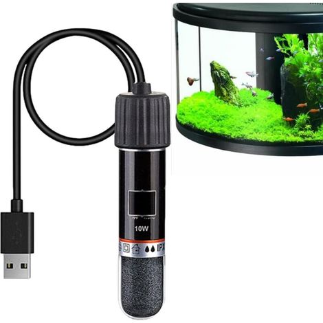 Termostato per mini riscaldatore per acquario da 10 W ricaricabile tramite USB, asta di riscaldamento salvaspazio per acquari e piccoli acquari