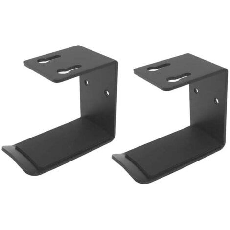 Kopfhörerhalter aus Metall, Schreibtischhalterung, Kopfhöreraufhänger zum Kleben und Anschrauben, Universalhaken für alle Kopfhörer, 2 Stück, Schwarz