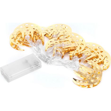 Guirlande lumineuse Islam en forme de lune 10 LED pour décoration Ramadan et Eid (1/5)