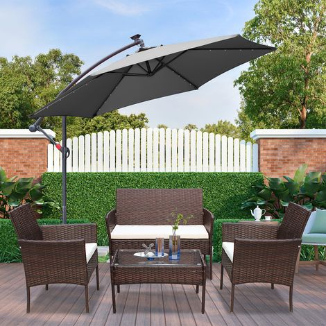 Jiubiaz Gartenmöbel Gartenset Gartenlounge Rattanmöbel Sitzgruppe Garnitur Balkon braun