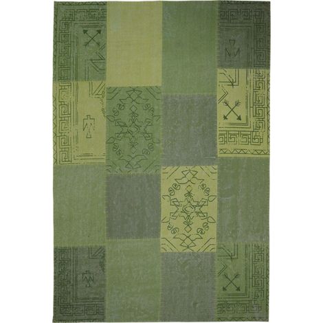 Tappeto Vintage Lyrical 200 Patchwork in Cotone Verde (1/4)