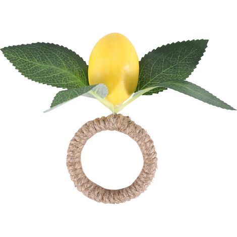 Un ensemble de 4 ronds de serviette en forme de citrons artificiels, de fruits et de motifs de fruits. (1/3)