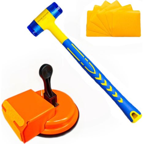 Outil de fixation de fente de sol haute performance + maillet en caoutchouc, outil de sol stratifié/vinyle avec 6 tampons adhésifs pour des textures plus profondes (1/5)