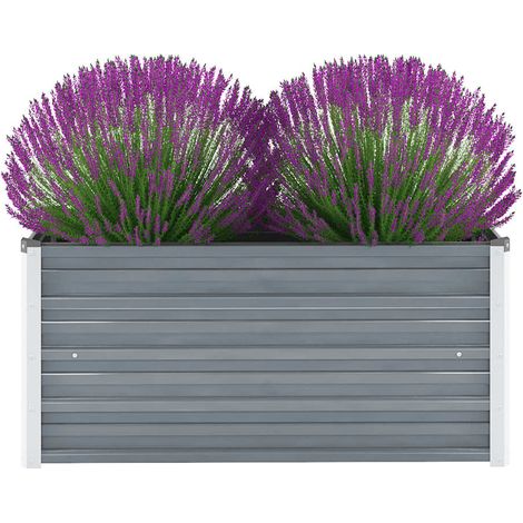 Garten-Hochbeet Verzinkter Stahl 100x40x45 cm Grau