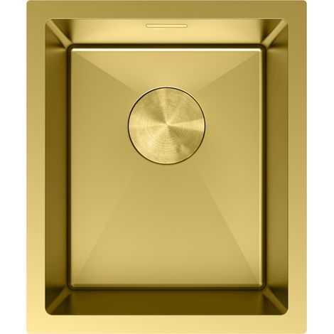 Mexen Trixo évier en acier inoxydable 1 bac 370 x 440 mm, doré - 6412371000-55 (1/5)