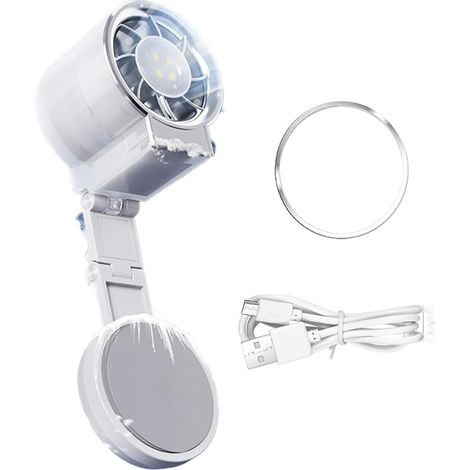 Petit ventilateur portable, réglable et rechargeable par aimant, idéal pour la maison, le bureau, les voyages, le camping, etc. (1/5)