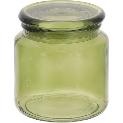 Scatola di cotone in vetro da 500 ml - verde oliva - Tendance