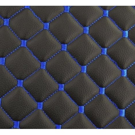 Tapis de sol en similicuir noirs avec surpiqûres bleues pour Volvo FH4, automatique, capitonnés, qualité de luxe