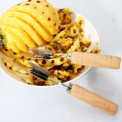2x coupe-ananas - éplucheur d'ananas en acier inoxydable, compatible lave-vaisselle - vide-ananas - vide-ananas avec lame tranchante (1/5)