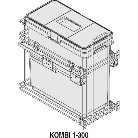 VIBO modulo cubo basura extraible kombi m300 1x33lts. , El Modulo Cubo Basura Extraible, Modelo Kombi es UN cubo de basura que se guarda en un cajón para ser (1/3)