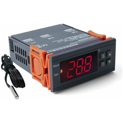 Thermorégulateur Régulateur de Température Thermocouple Contrôleur de Température Numérique avec Capteur pour Systèmes à Température Contrôlée de Réfrigérateur Congélateur -40120 ° C 220V AC