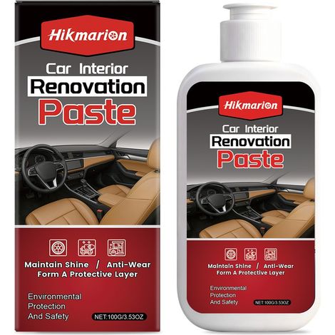 Plastic Refurbishing Paste for Car Interior Dashboards - Stain Removal, Dust Removal, Refurbishment, and Gloss Maintenance - 100g (1/5)