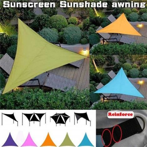 Voile d'ombrage Triangulaire 4 x 4 x 4m Orange, Protection Contre Le Soleil HDPE avec Protection UV pour Jardin et imperméable (1/4)