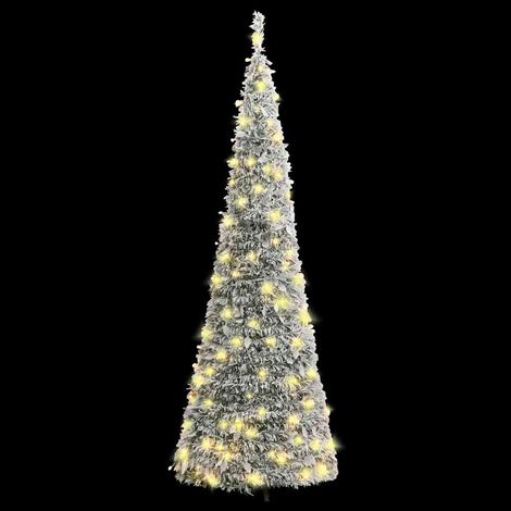 Sapin de Noël Arbre de Noël artificiel escamotable avec neige floquée 150 LED (1/5)