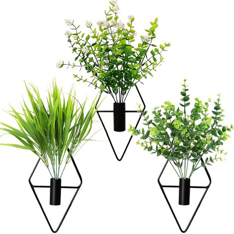 3 Jardinières suspendues, Fer forgé, Plante artificielle, Imperméable, Résistant aux UV, Intérieur, Extérieur, Bureau, Jardin (1/5)