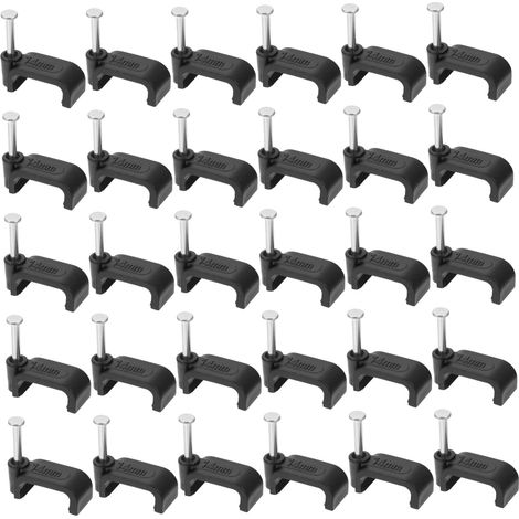 Lot de 100 Clips de Fixation pour Câbles Noirs, en Pe et Acier, Légers et Robustes, pour Maintien de Tuyaux et Faisceaux de Câbles (1/5)