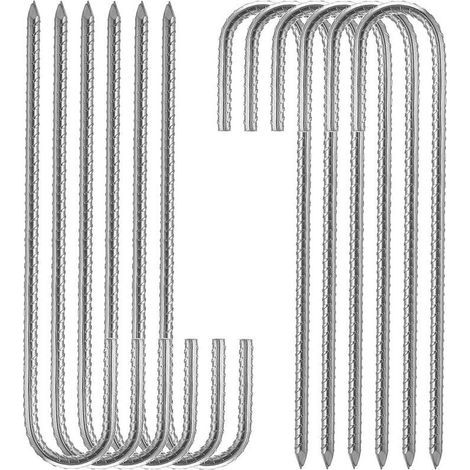 argent Piquets de fixation sol XL, Sardines, Lot de 10, galvanis, tente, 30 cm, Acier lectrozingu (1/4)