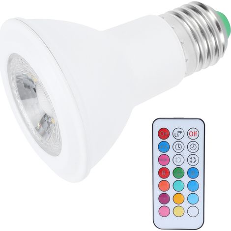 Spot LED RGBW 10W, Ampoule E27 Couleur Variable avec Télécommande Minuterie, 85-265V, Éclairage Multicolore pour Intérieur (1/5)