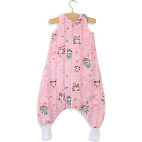 Saco de dormir para bebé con piernas, de algodón, aislante, talla L, de 9 a 24 meses, TOG 2.5 - búhos rosas (1/4)