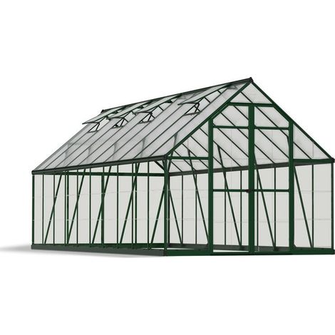 Palram - Canopia – Serre de jardin polycarbonate 14,8m² – Structure en aluminium – Panneaux double-parois résistants – Gouttières intégrées pour évacuation (1/5)